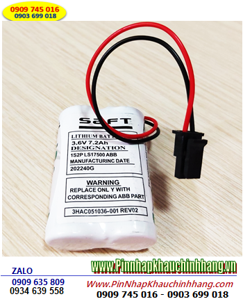 ABB 3HAC044075-001; Pin nuôi nguồn ABB 3HAC044075-001 Lithium 7.2v _Xuất xứ Pháp